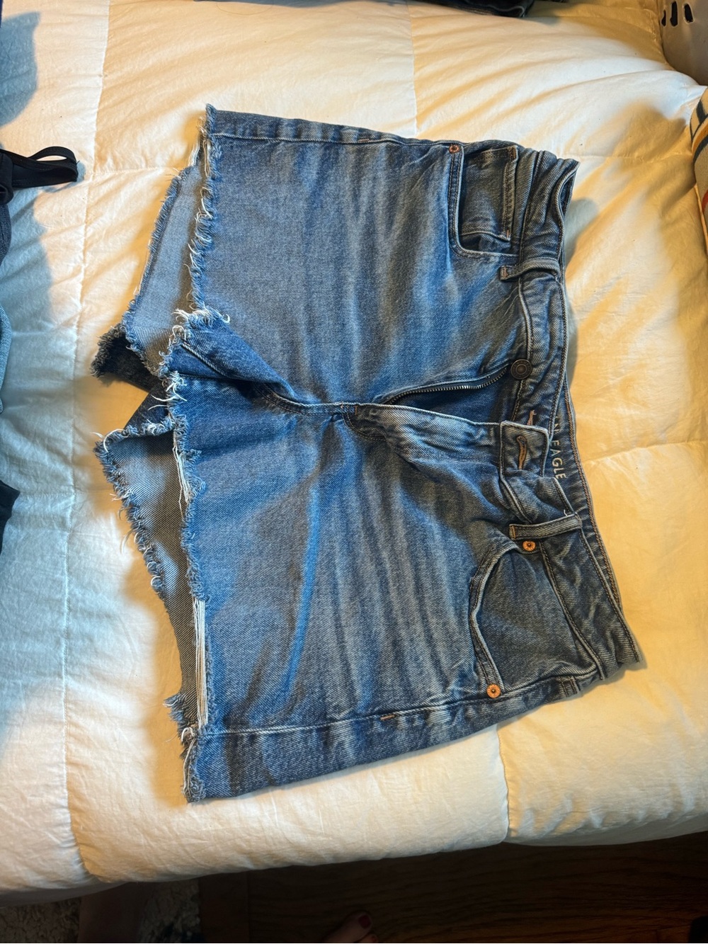 American Eagle Outfitters Blue Frayed Denim Cutoff Shorts